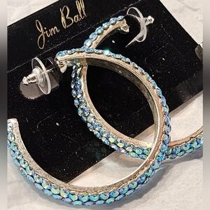 Jim Ball Aqua AB earrings